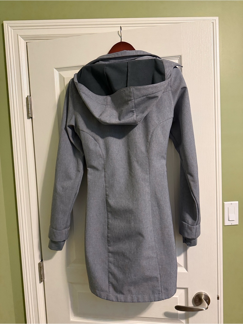 Women's Hooded Long Trench Coat in Gray - Tailored Casual Outerwear